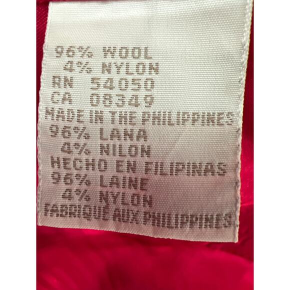 Vintage Jones New York Wool Jacket 10P – Hot Pink Textured Button Front Coat - Picture 7 of 12